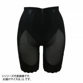 TAMURA Yauco シルキーボディシェイプ ロングガードル YTJ04 ブラック LL