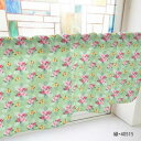 カフェカーテン ハイビスカス 1000×450mm 緑・40515