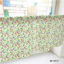 カフェカーテン 植物小柄 1000×450mm 緑・40551
