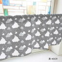 カフェカーテン ベタと線の雲 1000×450mm 黒・40639