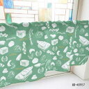 カフェカーテン パン 1000×450mm 緑・40957