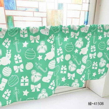 カフェカーテン オーナメント 800×450mm 緑・41508 [ラッピング不可][代引不可][同梱不可]