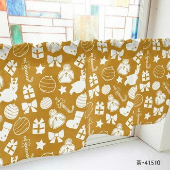 カフェカーテン オーナメント 800×450mm 茶・41510 [ラッピング不可][代引不可][同梱不可]