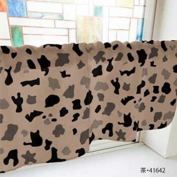 カフェカーテン 牛 800×450mm 茶・41642 [ラッピング不可][代引不可][同梱不可]