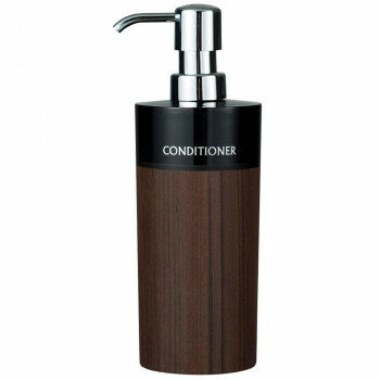 WOODY ディスペンサー 丸 リムーブ型 コンディショナー BW(黒ウォールナット) 16-454794