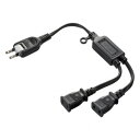 サンワサプライ ACアダプタ専用電源延長コード 2分岐・2P・2個口 ブラック TAP-EX2BKN