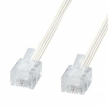サンワサプライ やわらかスリムケーブル 白 TEL-S2-7N2