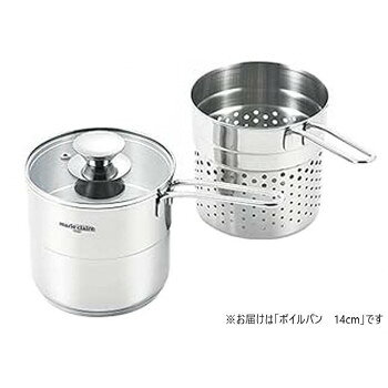　ギフト対応について　楽天国際配送対象店舗 （海外配送）　Rakuten International Shipping&nbsp;「マリ・クレール」 ボイルパン14cm MC-100おすすめ【「マリ・クレール」 ボイルパン14cm MC-100】 fk094igrjs ステンレスの鍋やストレーナーを合わせたシステマチックな調理セットです。煮る・茹でるはもちろんのこと、ストレーナーで水切りもラクにできます。サイズ約270×150×186mm個装サイズ：26.5×16.5×1.8cm重量深型ソースパン:480g、ストレーナー:300g、フタ:240g個装重量：1200g素材・材質本体:ステンレス綱はり底:アルミニウム合金・ステンレス綱フタ:強化ガラス取っ手・ツマミ:ステンレス綱表面処理:セラミック仕様1800mlストレーナー:265×144×158mm深さ:141mm底の厚さ2.5mm(はり底を含む)フタ:径150×42mm対応熱源:ガス、電磁調理器(IH100V・200V)、ハロゲンヒータ、ラジエントヒータ、シーズヒータ、エンクロヒータ撥水加工:焼付塗装生産国中国 製品詳細 商品名：「マリ・クレール」 ボイルパン14cm　　MC-100カラー・サイズ名称：1936271JANコード：4975192090152 広告文責 (有)イースクエアTEL:0120-532-772 ※お客さま都合による、ご注文後の[キャンセル][変更][返品][交換]はお受けできませんのでご注意下さいませ。※当店では、すべての商品で在庫を持っておりません。記載の納期を必ずご確認ください。※ご注文いただいた場合でもメーカーの[在庫切れ][欠品][廃盤]などの理由で、[記載の納期より発送が遅れる][発送できない]場合がございます。その際は、当店よりご連絡させていただきます。あらかじめご了承ください。 こちらの商品は【お取り寄せ(14営業日以内に発送予定)】となります。