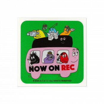 バーバパパ 反射カーステッカー NOW ON REC グリーン CKBP035-8