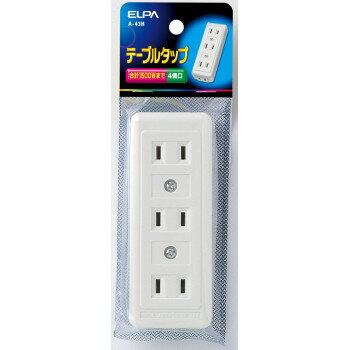 ELPA テーブルタップ 4個口 ホワイト A-43H