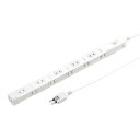 サンワサプライ スリムタップ 2P・11個口・2m ホワイト TAP-SLIM11-2W