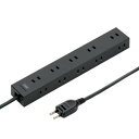 サンワサプライ 電源タップ 2P 10個口 強力ネオジムマグネット シャッター付 2m ブラック TAP-2210-2BK