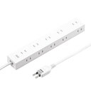 サンワサプライ 電源タップ 2P 10個口 強力ネオジムマグネット シャッター付 3m ホワイト TAP-2210-3W