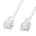 サンワサプライ やわらかスリムケーブル 白 TEL-S2-20N2