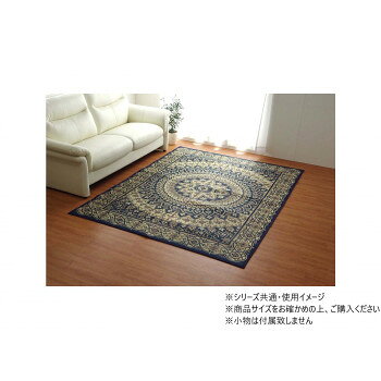 ラグ 正方形 夏用 ふっくら い草 サークル 191×191cm ネイビー 1050530193604 [ラ...