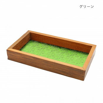 ウッド＆エンボスガラス トレイ グリーン 10724810402