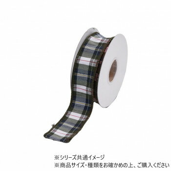 ワイヤーリボン DUPION PLAID BKRD 3.8cm 9600072