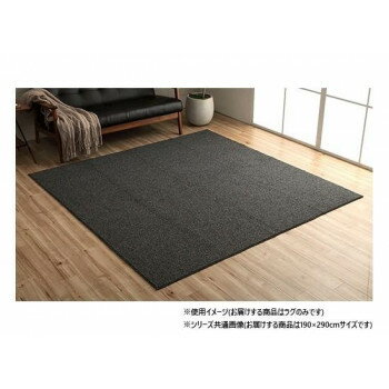 ループパイルラグ ブラック 約4畳 約190×290cm ホットカーペット対応 1280700031403 [ラッピング不可][代引不可][同梱不可]