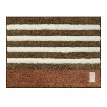 オカトー ふわもこ バスマット 45×60cm ブラウンボーダー