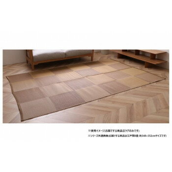 Mats - ナチュラルスタイル 日本製 洗えるラグ ブラウン 江戸間8畳 約348×352cm 1090270001302 [ラッピング不可][代引不可][同梱不可]