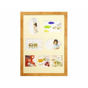 フォトフレームA3・多窓・A4兼用 ナチュラル 118-005