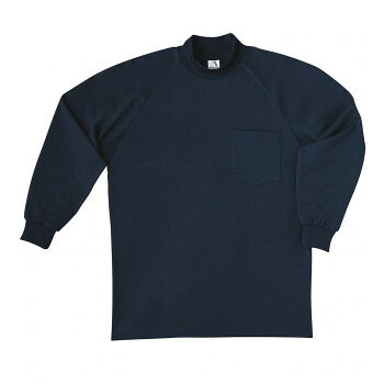 桑和 0058 長袖ハイネックTシャツ(胸ポケット付き) Mサイズ ネイビー(1)