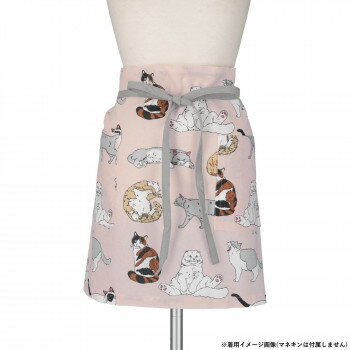 フレンズヒル ギャルソンエプロン キャットフィーリング ピンク ZS-132-21