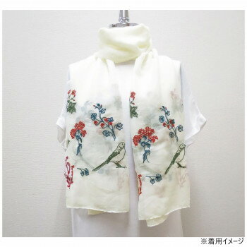 フレンズヒル ストール フルールバード アイボリーKS-112-508