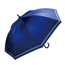 藤田屋 雨晴兼用紳士長傘 ラインボーダー ネイビー UB65-2265