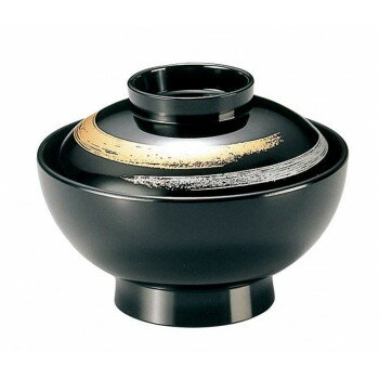 福井クラフト A4寸開き仙才椀 黒カスリ 33100370