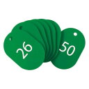 オープン工業 スチロール番号札 小 26〜50 緑 BF-71-GN