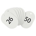 オープン工業 スチロール番号札 小 26〜50 白 BF-71-WH