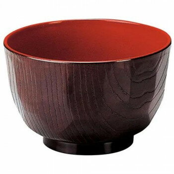 福井クラフト 3.7亀甲汁椀 溜内朱 32000050