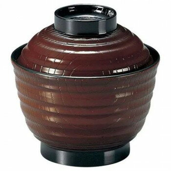 福井クラフト 耐熱35乱引木目小吸物椀(蓋親) 溜 32600000