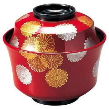 福井クラフト 3.6寸天竜寺椀 朱菊詰め 12024790
