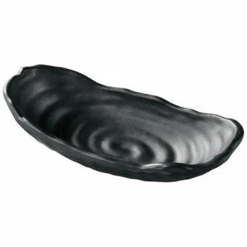 福井クラフト メラミン19.6三ツ足ひねり舟型内段付鉢黒マット 51024830