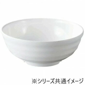 福井クラフト メラミンφ19.9彩段筋浅麺鉢白グロス 51025420(3.0)