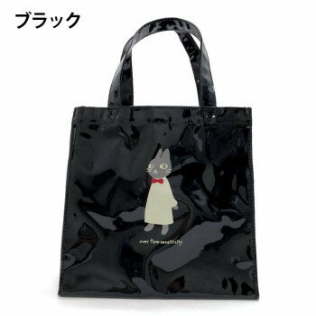 優美社 5M93-01 nekoningen （ネコニンゲン） エナメル縦型型手提げ ブラック
