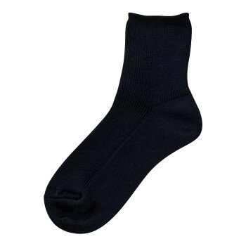 神戸生絲 コベス 婦人オーガニックコットンやわらか足口リブソックス22-25cm 3223 ブラック