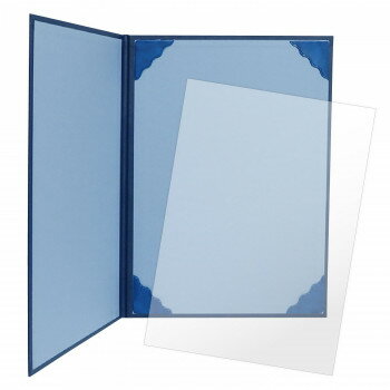 タカ印 証書ファイル A4 レザー調 濃紺青 10-6001