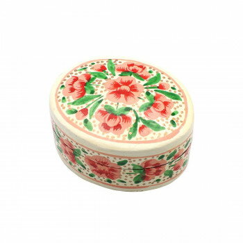 China Ornaments - ペーパーマッシュBOX S フラワーホワイト 32525811444