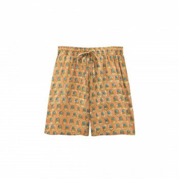 ショートパンツ コンフィーブロックプリント オレンジ 16725007072