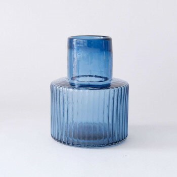 志成販売 GLASS フラワーベース プロップ ワイド ブルー 107771BL