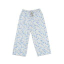 志成販売 ブロックプリント ポーチュラカのルームウェア パンツ ブルー 305100BL
