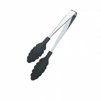 田辺金具 抗菌耐熱カラートング(中) ブラック 250mm