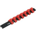 トップ工業(TOP) ソケットレール 差込角9.5mm レッド クリップ7個 R-3200