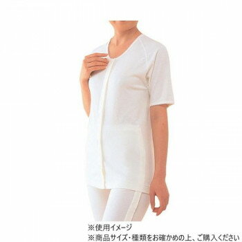 Cotton - 神戸生絲 TioTio/婦人前開き3分袖(マジック式)M TT51 ワンタッチ肌着 オフ白