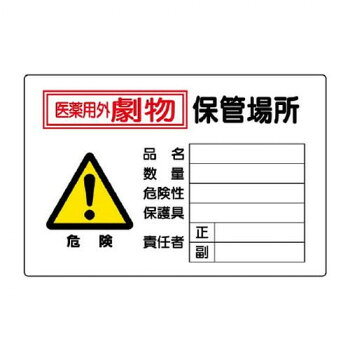 ユニット 有害物質標識 劇物保管場所横型 814-69A