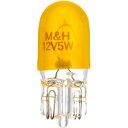 M&Hマツシマ 白熱電球(2個入) 12v5w T10WB 中 イエロー AWB15 YE
