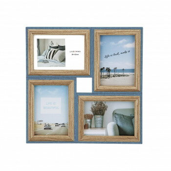 ラドンナ フォトフレーム 写真立て 4面 L判ハーフ×4 ネイビー